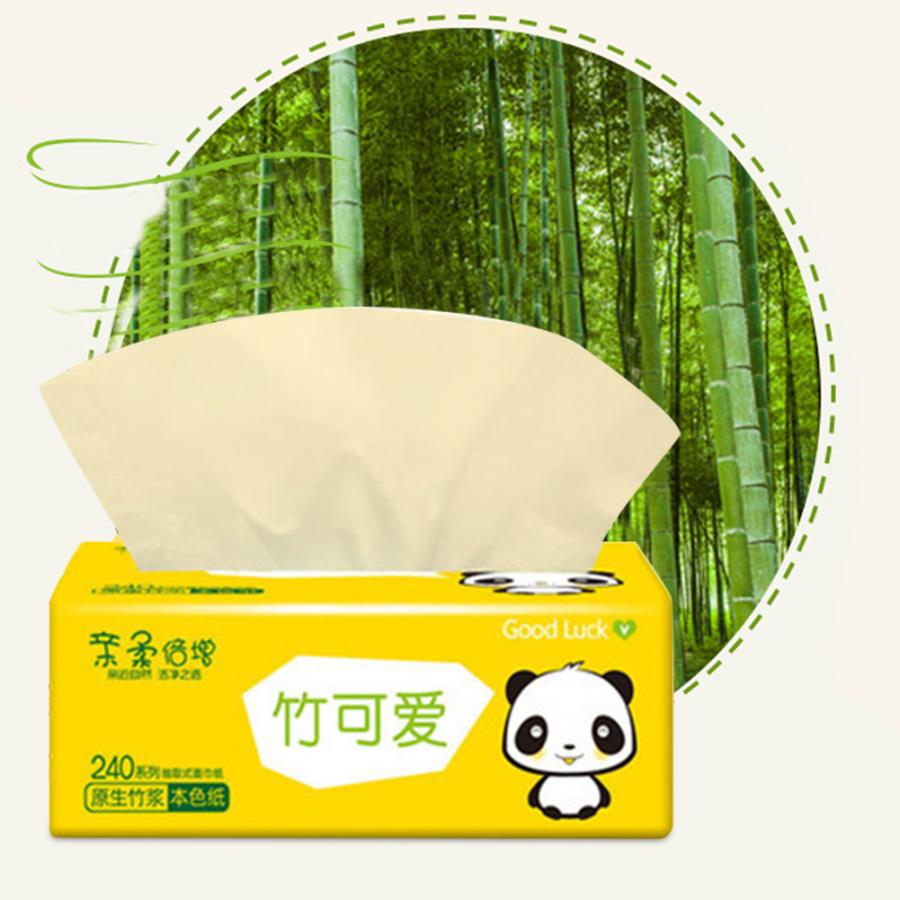 Disposable 5Packs 4Layers Fold Paper Towels Pumping TissuesHome Toilet BathroomBamboo Pulp Napkins Hand Towels