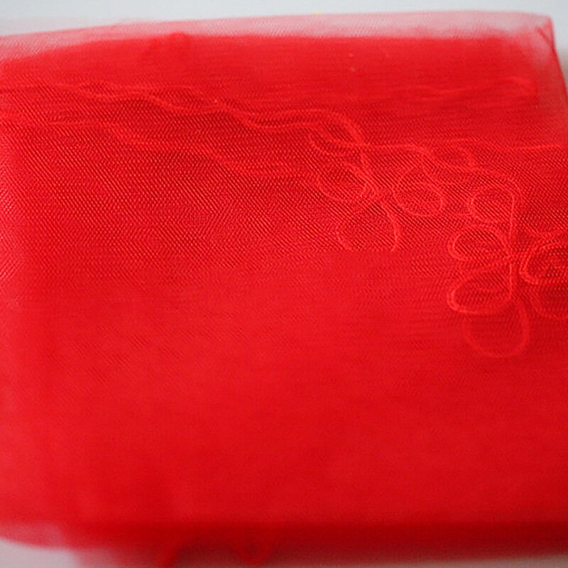 Velo de novia de Color liso con apliques para mujer, velo de novia de una sola capa, malla transparente corta de tul, Color blanco y rojo, 1,5 M