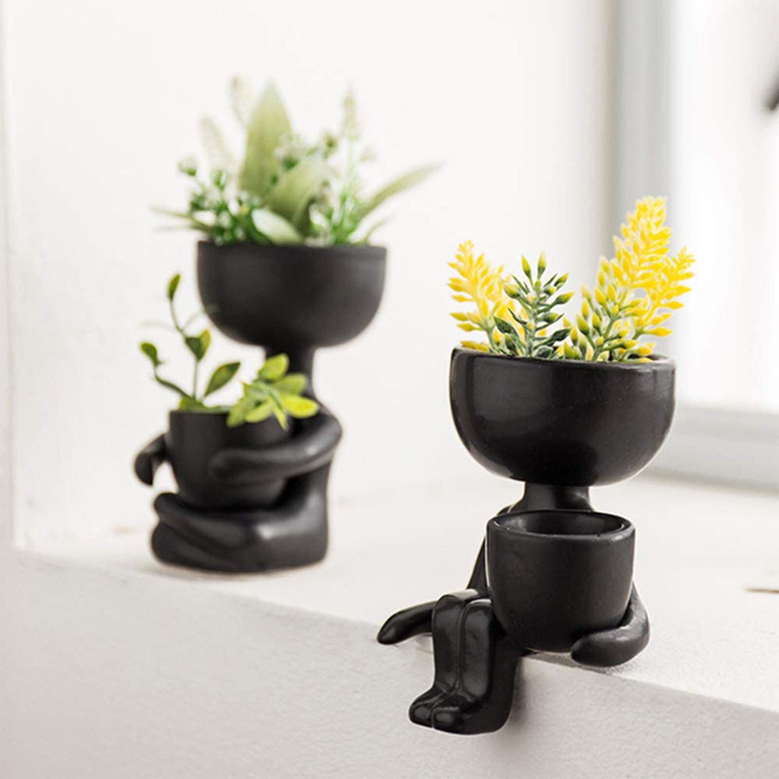 Morne keramische bloemvaas in vorm van het lichaam, sculptuur, huisbureau, cor, kunst, woonkamer, slaapkamer｜Homary