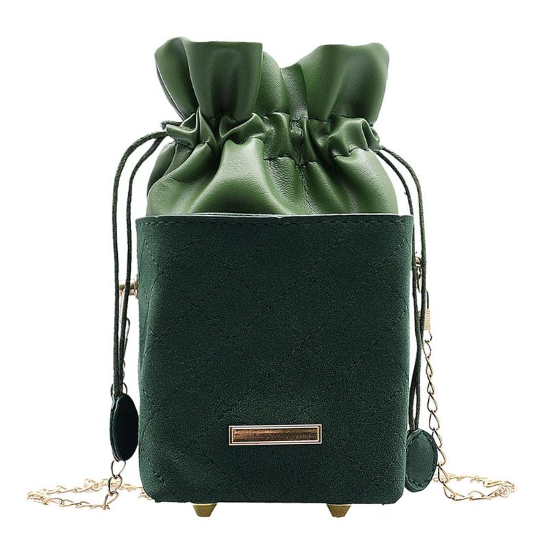 Bolsa feminina com aba pequena, bolsa de mão pequena em forma de balde, com cordão, bolsa transversal 2020: green