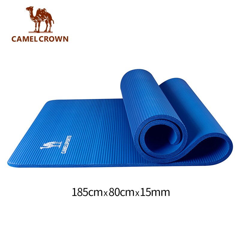 CAMELYOGA Yoga Mat - 185cm x 80cm - 15mm Thick - NBR Fitness Training Gym Accessory: Blue 15mm