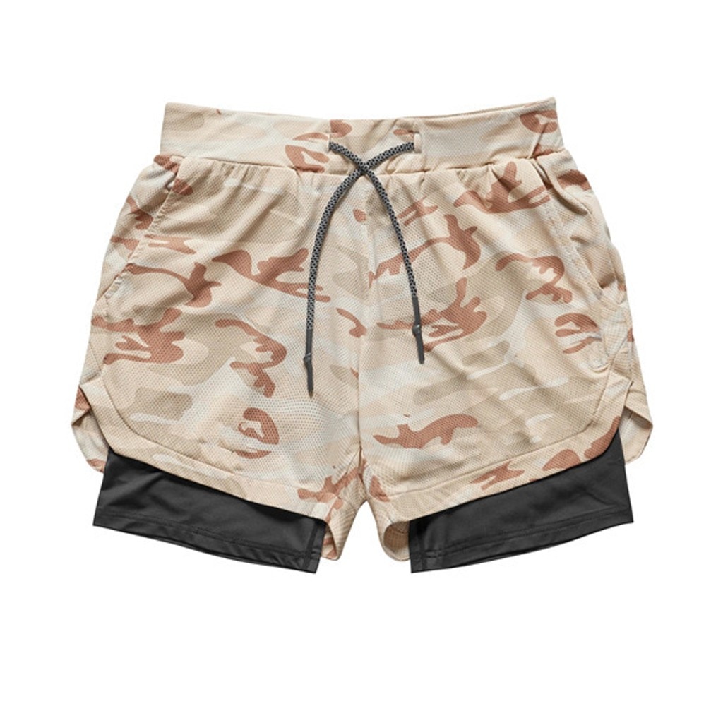 Zomer Sportbroek Mannen 2 In 1 Sneldrogende Zakken Binnen Training Quick Dry Running Sport Korte Broek Jogging Fitness shorts