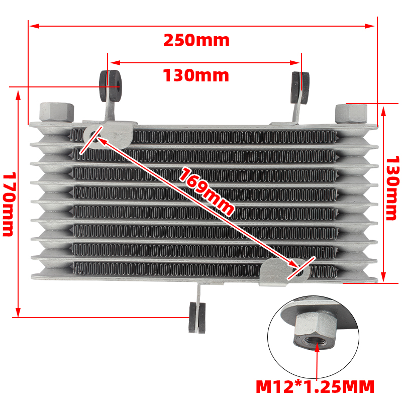 Motorcycle Aluminum 8 Row Cooling Radiator Engine Oil Cooler +Fan Cooling Radiator For 125CC-250CC Motorcycle Dirt Bike ATV