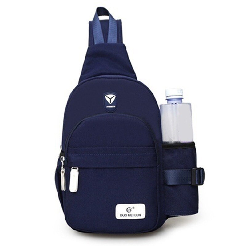 School Summer Short Trip Messengers Bag women Shoulder Bags Oxford Crossbody Bags Multi-pocket Sling Chest Bag: Dark Blue