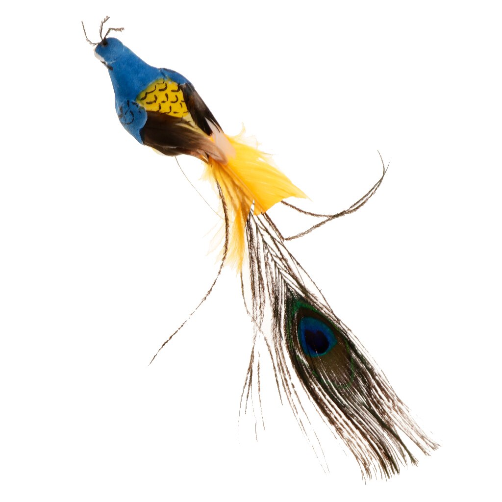 Ręcznie robione małe sztuczne pawie pianki ptaki ornament kryty roślina na zewnątrz wystrój kreatywny prezent