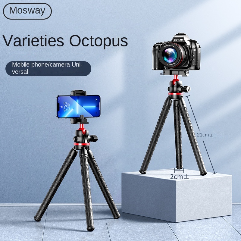 VBNBV trípode de pulpo Flexible portátil DSLR 2 en 1 trípode de con soporte para teléfono zapata fría lateral tornillo de 1/4 ''para cámara