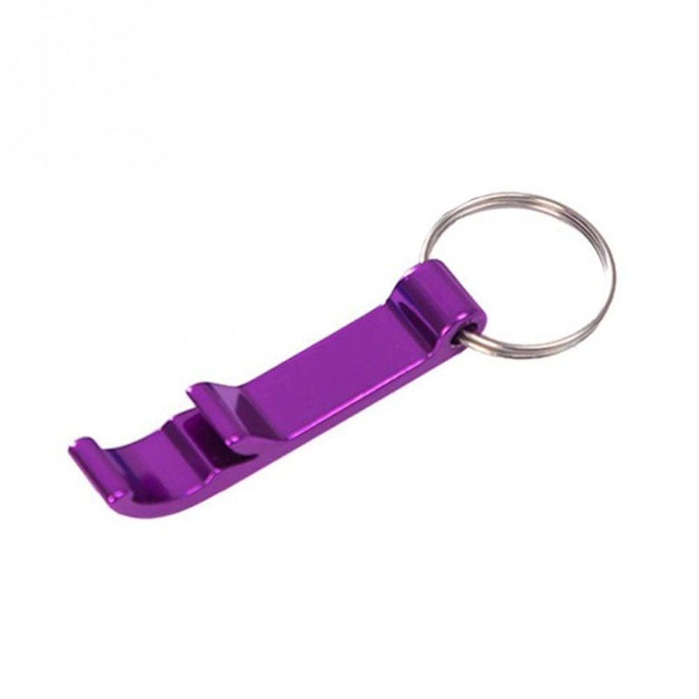 Bottle Opener Keychain 4 In 1 Bottle Opener Keychain Chain Key Ring Keychain Metal Beer Cold Beer Bottle Opener Keychain BarTool: Purple