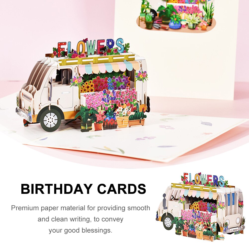 3Pcs Children Greeting Cards 3D Greeting Cards Children Blessing Cards for Decor