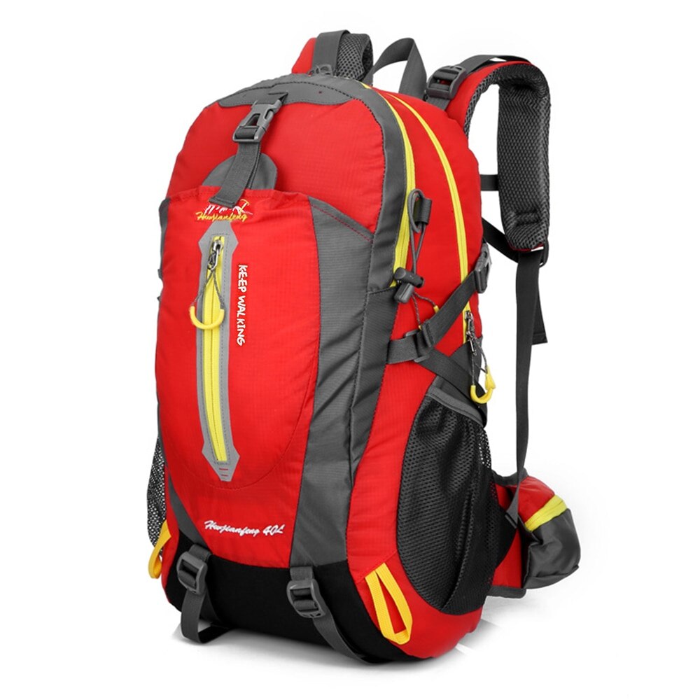 40l udendørs rygsæk campingtaske vandtæt laptop daypack trekking klatre rygsække til mænd kvinder vandreture rygsække sportstaske: Rød farve