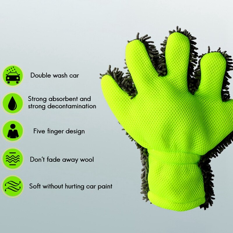 Auto Waschen Handschuhe Reinigung Lappen Mikrofaser Einseitige Chenille Reinigung Handschuhe Gittergewebe Tuch Futter Auto Waschen Werkzeuge