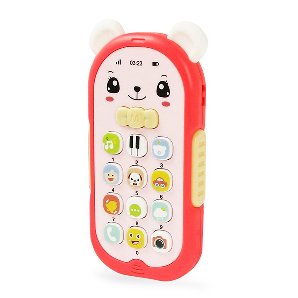 Baby Elektronische Telefoon Speelgoed Bijtring Muziek Vroege Jeugd Educatief Speelgoed Multifunctionele Simulatie Telefoon Speelgoed: Rood