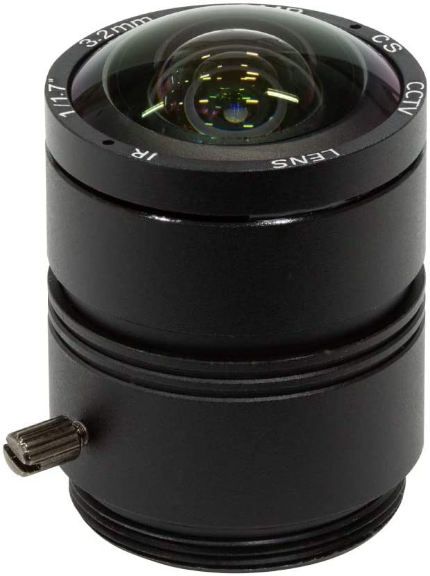 Lente do cs para a câmera do hq de raspberry pi, lente ultra larga do ângulo de 120 graus c-monte, distância focal de 3.2mm com foco manual
