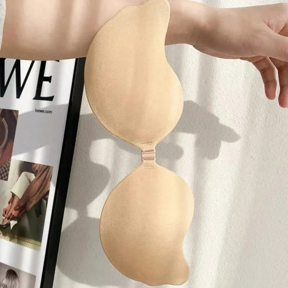 FINETOO, 1 par de ropa interior Invisible para mujer, parche para el pecho nubra, sujetador de copa de Mango hipoalergénico de Color de remolque, silicona que no se cae fino