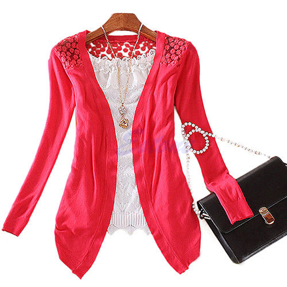 Sweet Candy Lace Haak Knit Blouse Top Coat Vest Shirt Trui