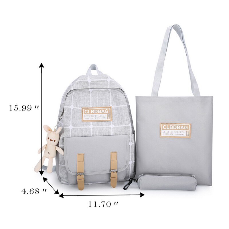 3 pièces/ensemble fille collège sac d'école décontracté nouvelles femmes sac à dos rayé livre Packbags pour adolescent voyage épaule sac à dos