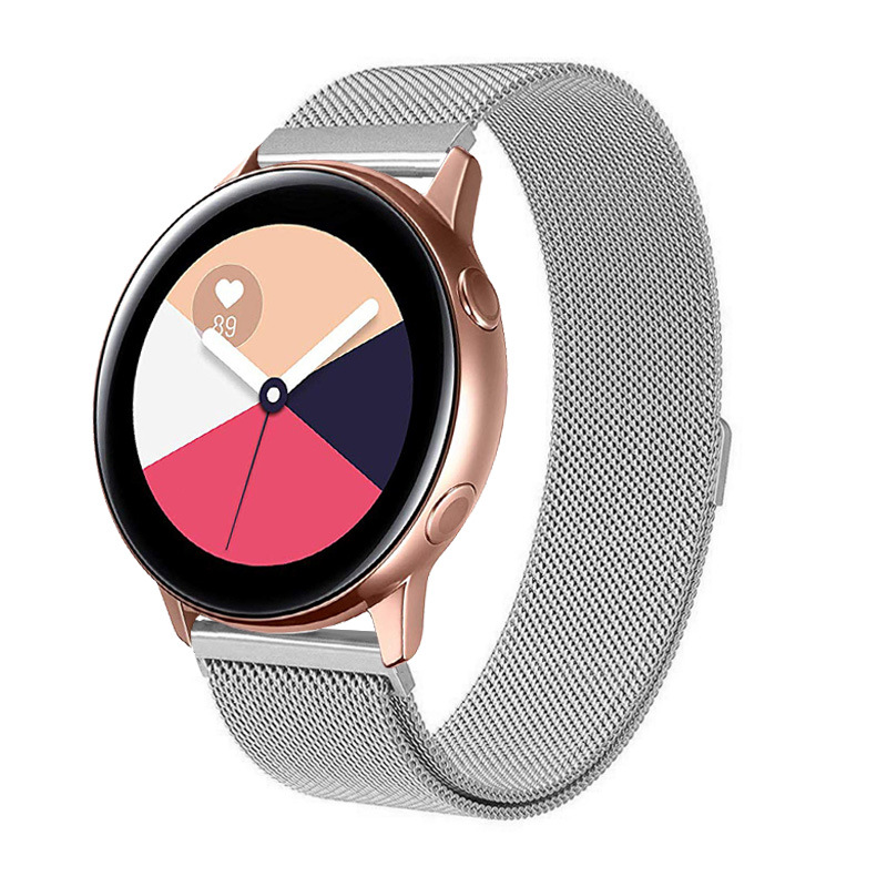 20mm 22mm milanese strap for Samsung galaxy watch 46mm 42mm gear S3 frontier huawei watch gt 2 active 2 amazfit bip band: sliver / 22mm