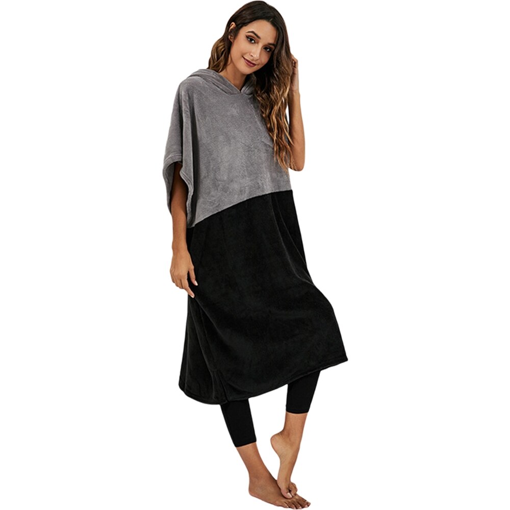 Toalla de playa con capucha gruesa Extra grande para mujer, Poncho de Surf con contraste de Color, secado rápido, toalla de microfibra, FGRTSD1: H / XL