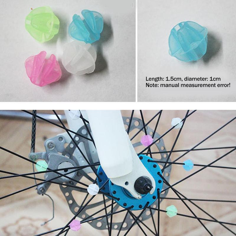 36 stk lysende runde cykel farverige perler plastik eger sportsdekoration tilbehør ridning kugle wire forsyninger