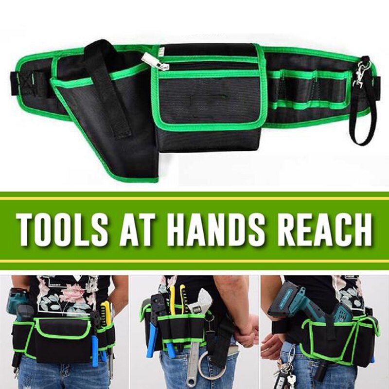 7 in 1 Electric Tool Waist Harness Waist Pouch Bag for Hardware Tools EDF88