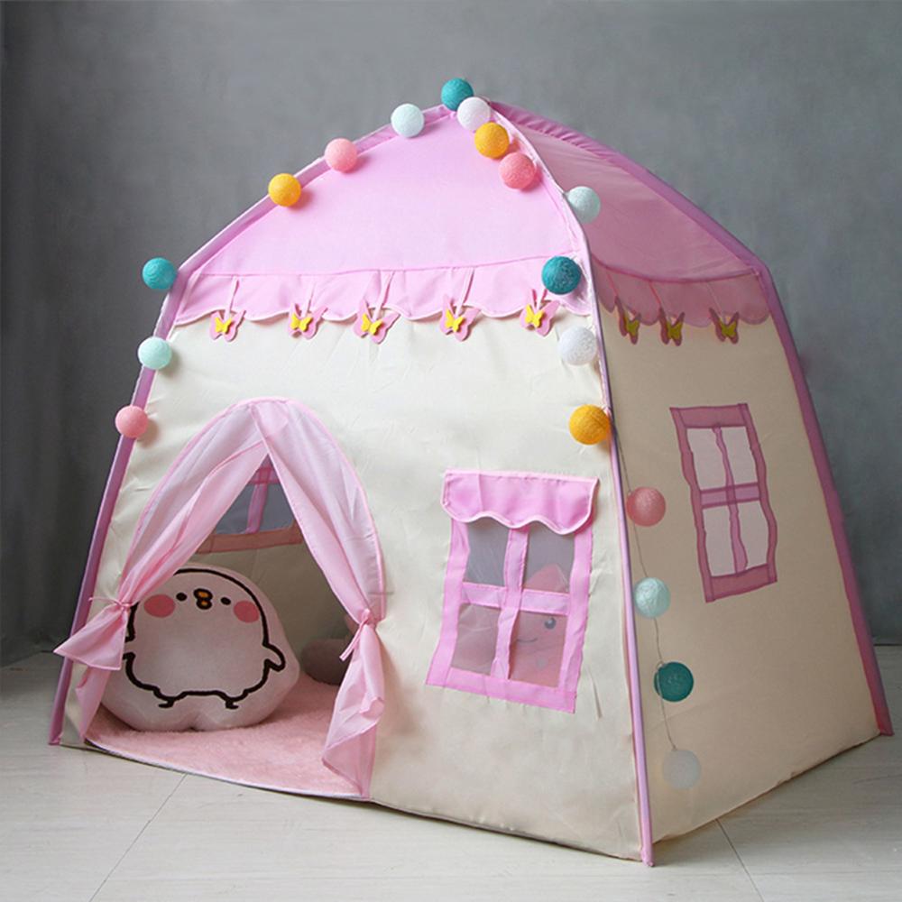 Børn til telt legehus 3-4 børn indendørs legetøjshus piger fødselsdag pink babytelt carpas infantiles: Hvid