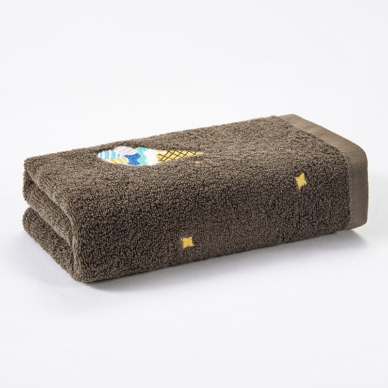 40*90Cm Planeet Katoen Handdoek Borduren Verdikking Mannen En Vrouwen Handdoek Geborduurde Badhanddoek Grote Badstof absorberende Handdoek: ice cream-coffee / 1 st