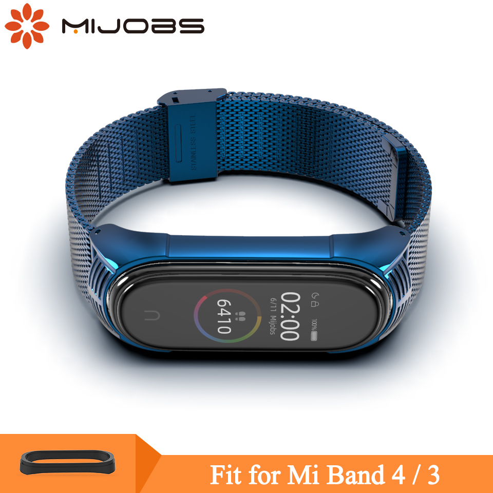 Mi jobs mi Band 4 Strap Metall Für Xiao mi mi Band 4 Edelstahl Armband mi Band 4 3 handgelenk Riemen mi band 3 Smart Armband NFC