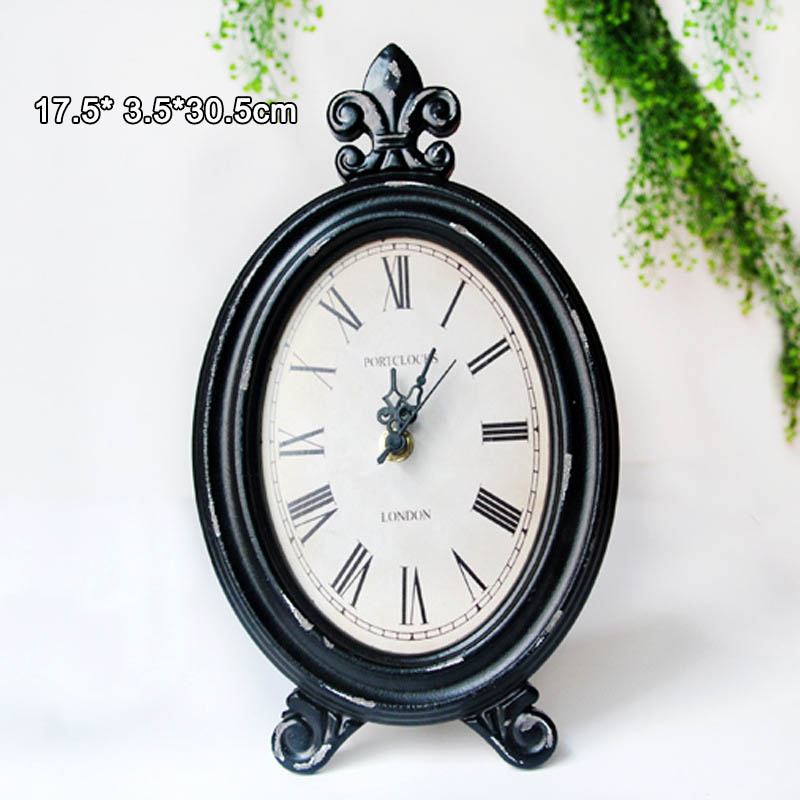 nordisch retro Holz Tisch Uhr Runde Altmodische Schreibtisch Uhr Schlafzimmer Nachttisch Dekoration Heimnutzung Schreibtisch Dekorative Artikel: 1