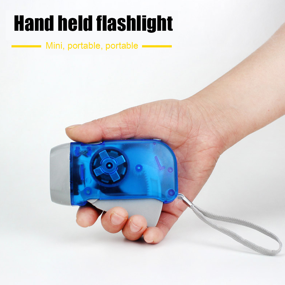LED main pressage Dynamo lampe de poche manivelle puissance liquidation lampe de poche torche lumière main presse Camping lampe pour d'urgence