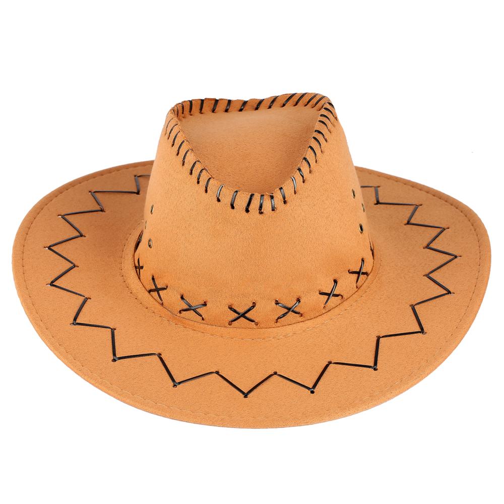 Chapéu de vaqueiro de couro masculino jazz sol tampões de topo plano ao ar livre ocidental grande brimmed preto chapéus para mulher inglaterra estilo: Yellow