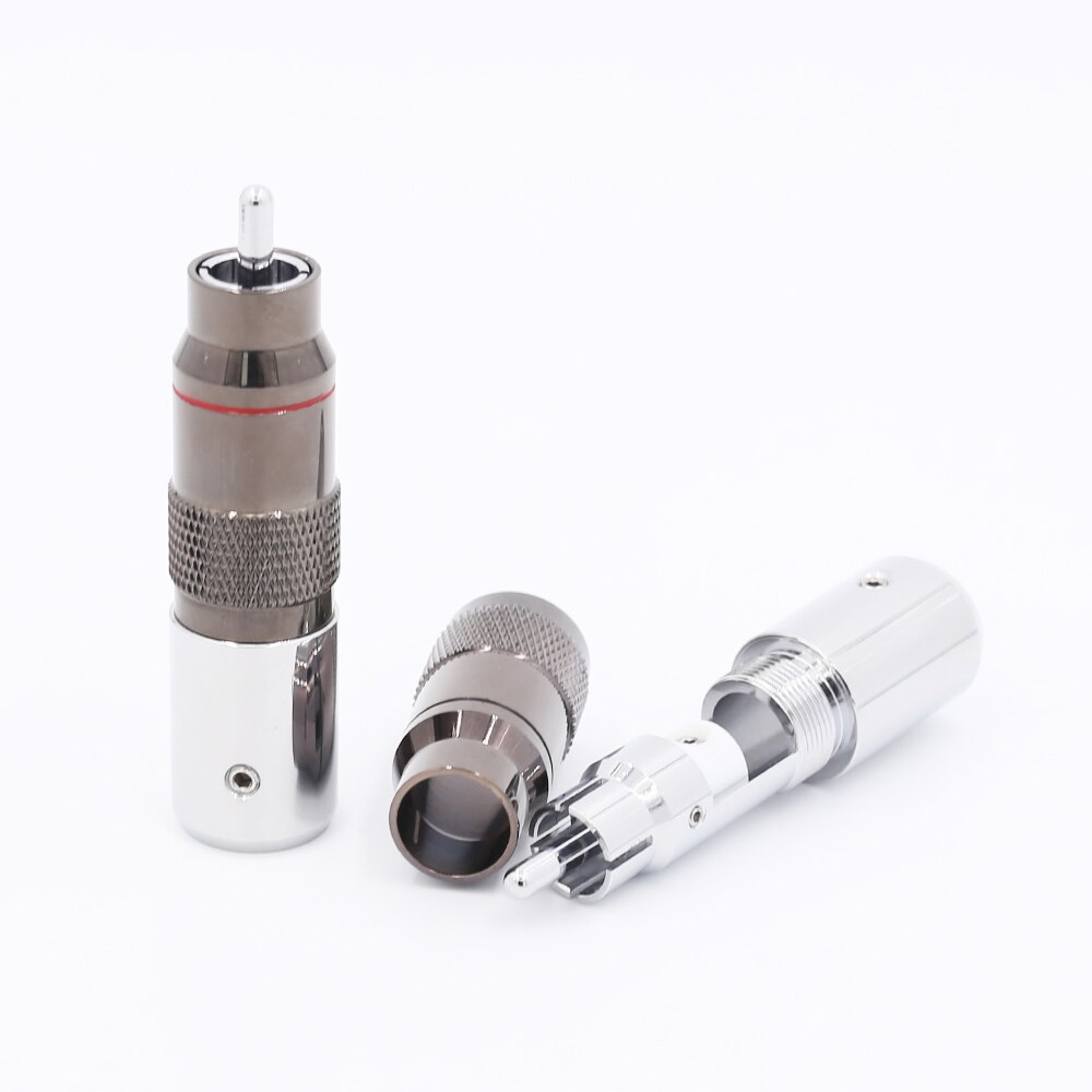 4pcs Hi-End Rhodium plated unsolder RCA terminal HIFI DIY Brass Plating Rhodium Audio Video Connectors