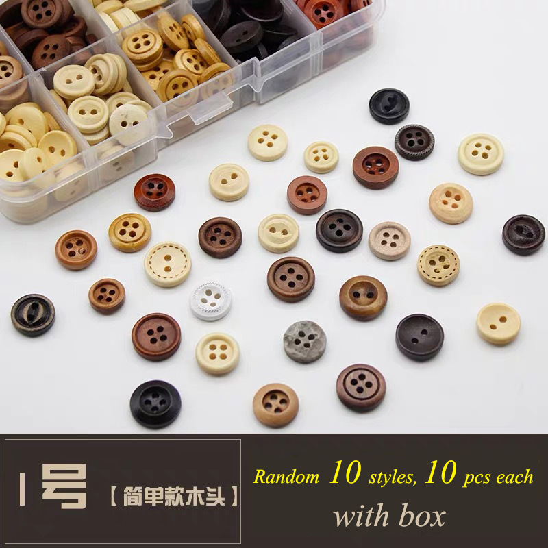 100pcs/lot Wooden Buttons for Cloth Decorative Sewing for Craft Supplies Diy Manualidades Accessories: 1