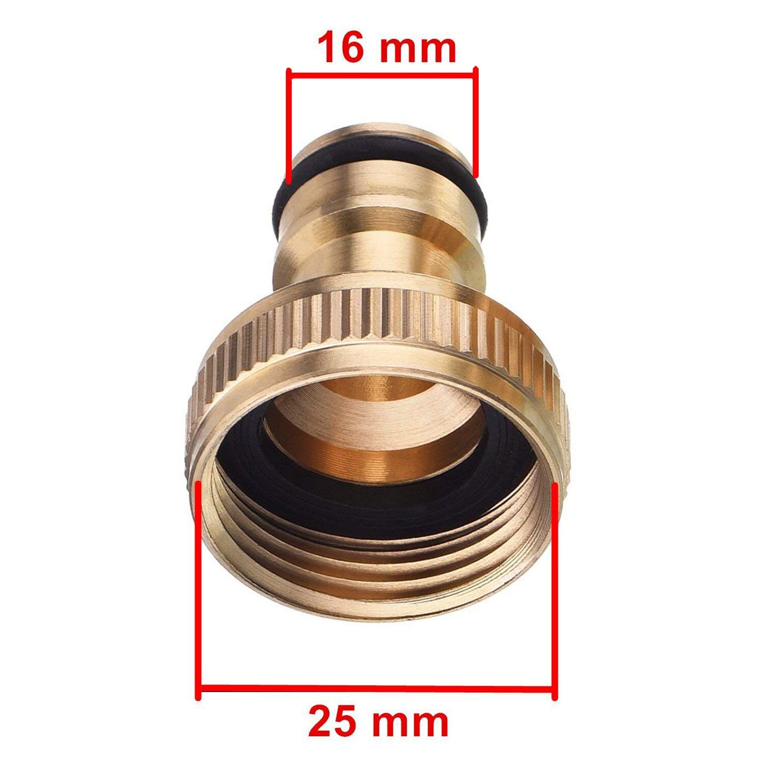 2 Pack 3/4-Inch Garden Hose Tap Connector Brass Garden Hosepipe Tap Connector Threaded Faucet Adapter For UK Outdoor Taps.