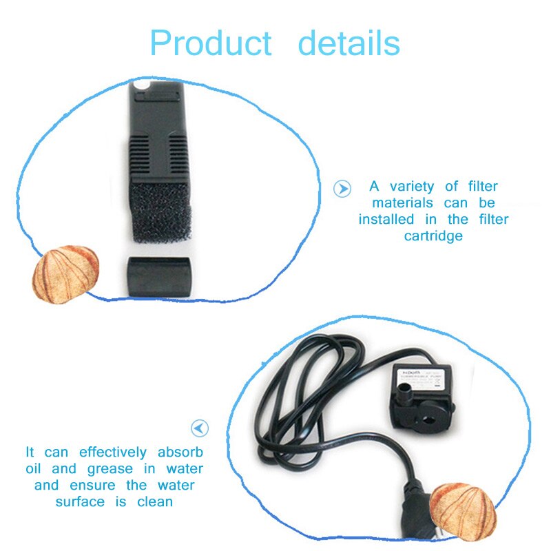 1000L 3 In 1 Aquarium Filter Fish Tank Power Internal Filter Pump Biological Spray Flow Filters Vertical Submersible Pump