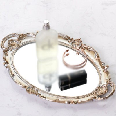Französisch Kunst retro Spiegel Tablett Luxus Palast Stil Schmuck Kosmetik Ablage Ornamente Tee Tasse Lebensmittel Lagerung Fach hoch-endgifts: B