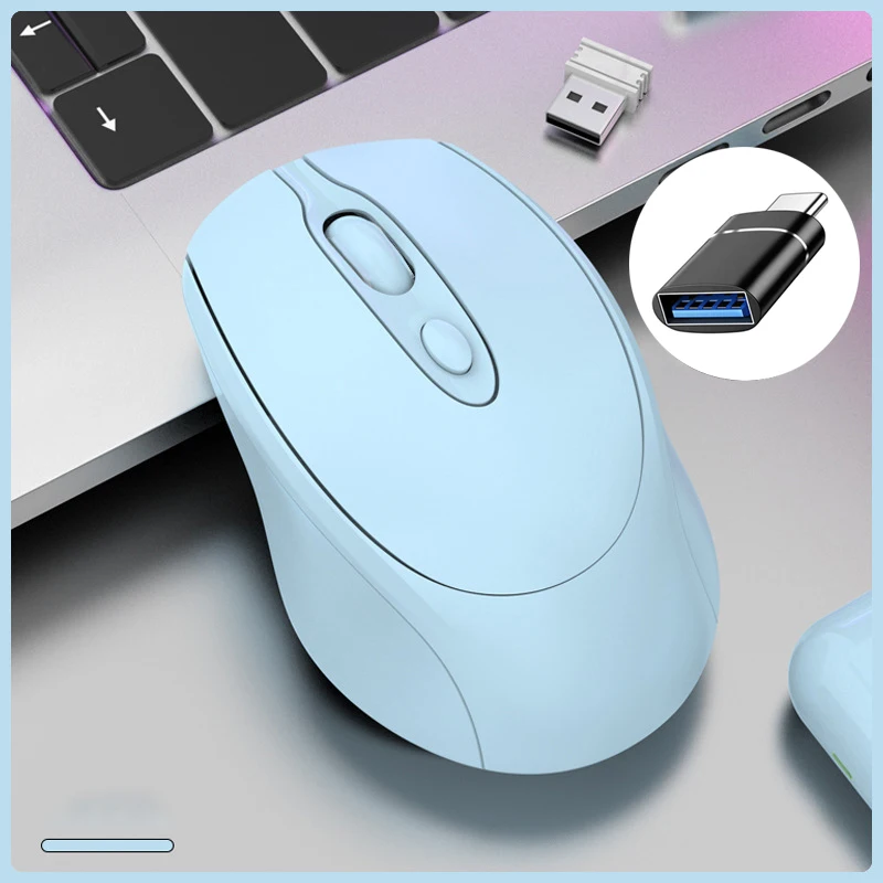 Ergonominen langaton hiiri 2.4g optista ladattavaa bluetooth-yhteensopivaa hiirtä kannettaville tietokoneille chromebookeille kannettaville tietokoneille pelihiiri: Lootuksen juuren väri