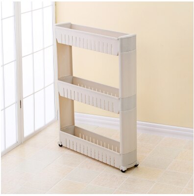 028-029 Crevice Rack Kitchen Toilet Bathroom Refrigerator Gap Storage Rack Movable Room Seam Finishing Rack Floor Narrow: White