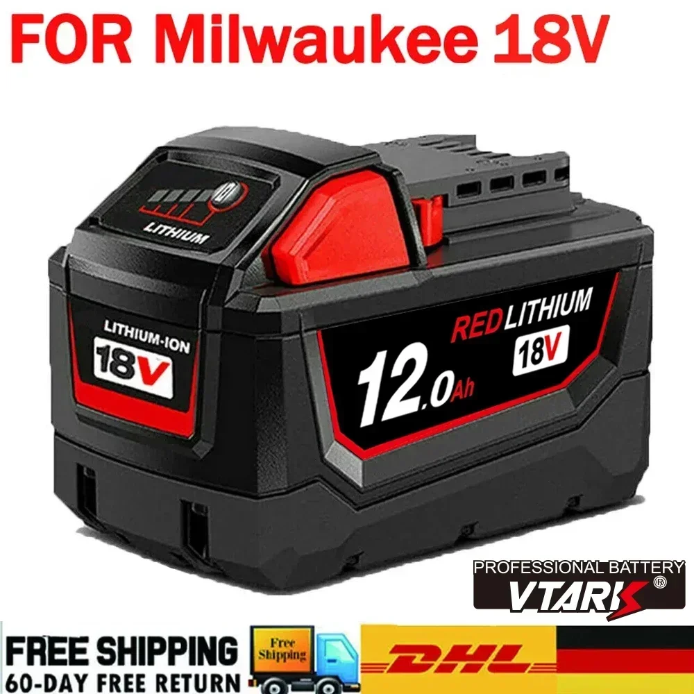 Dla Milwaukee M18 bateria 18V 12.0Ah 9.0Ah wymienna bateria litowa dla Milwaukee M18 48-11-1815 48-11-1850 2604-22 bateria
