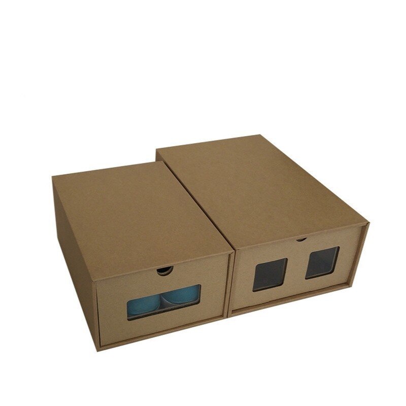 Schoenen Lade Dik Kraftpapier Lade Schoenendoos Transparante Schoenendoos Lade Schoenendoos Vouwen Papier Doos