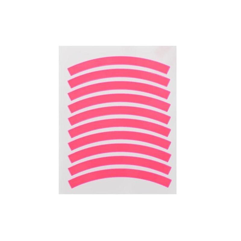 Pegatinas reflectantes para bicicleta de equilibrio para niños, calcomanías para rueda, apliques de advertencia para neumáticos, cinta de seguridad, accesorios para bicicleta, 10 Uds.: Rosa