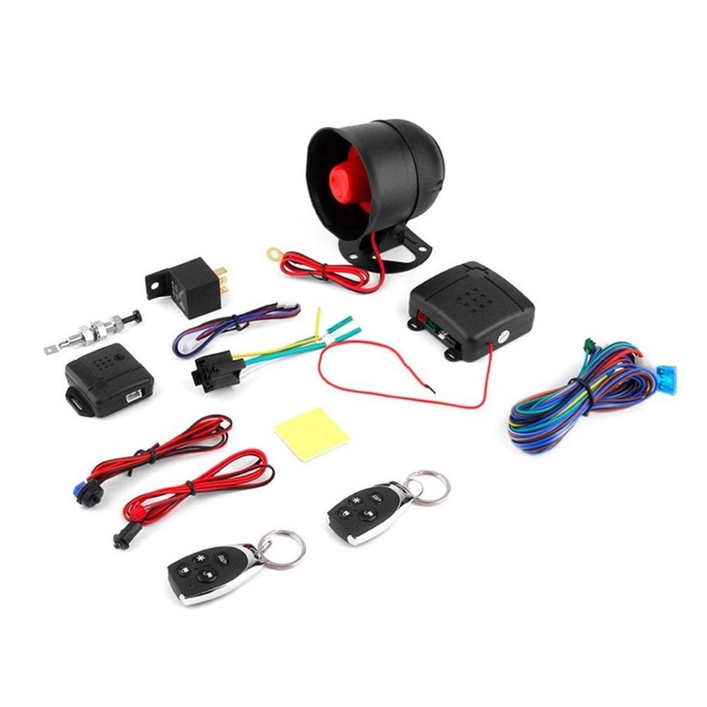 Universal 1-Way Car Alarm Vehicle System Protection Security System Keyless Entry Siren + 2 Remote Control Burglar