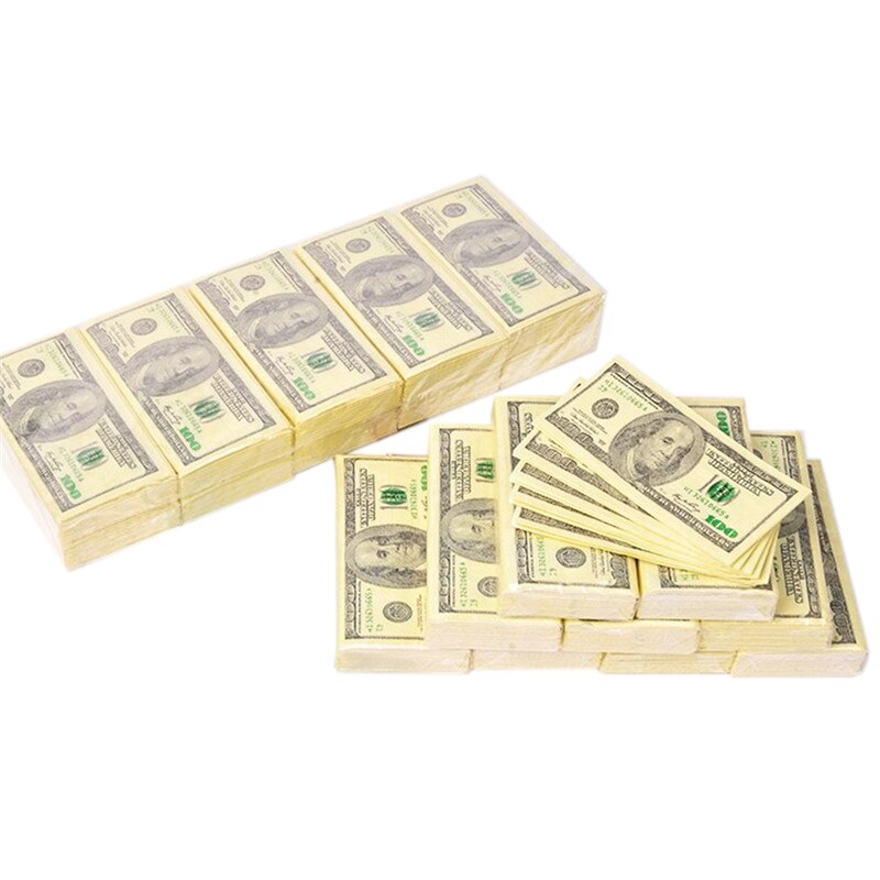 8pcs funny dollar printed paper napkins 3 layers thick paper napkins party supplies
