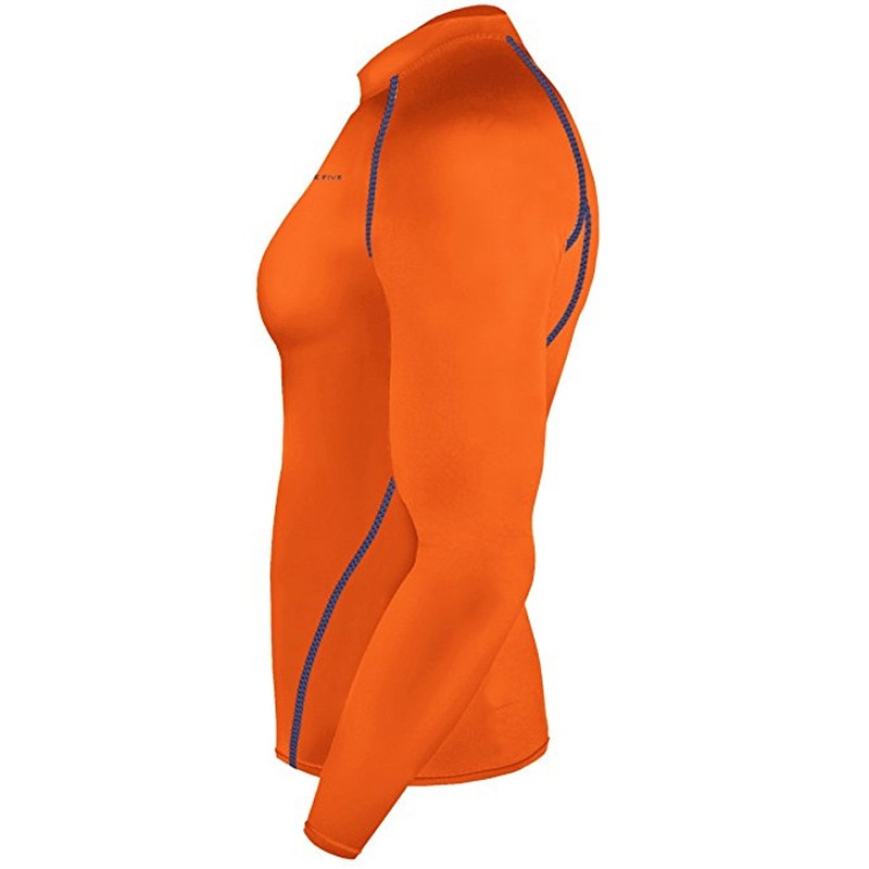 Newest Men's Skin Tight Compression Base Layer Orange Running Shirt-NT006