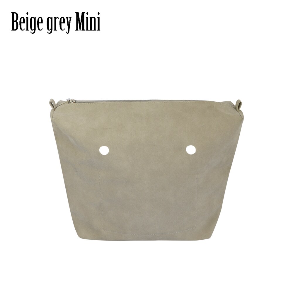 New DELL'UNITÀ di ELABORAZIONE del Rivestimento Impermeabile Nubuck Frosted Inserto In Pelle Con Cerniera Tasca Interna per Obag Classic Mini orga per O Delle Donne DEL SACCHETTO borsa: light grey mini