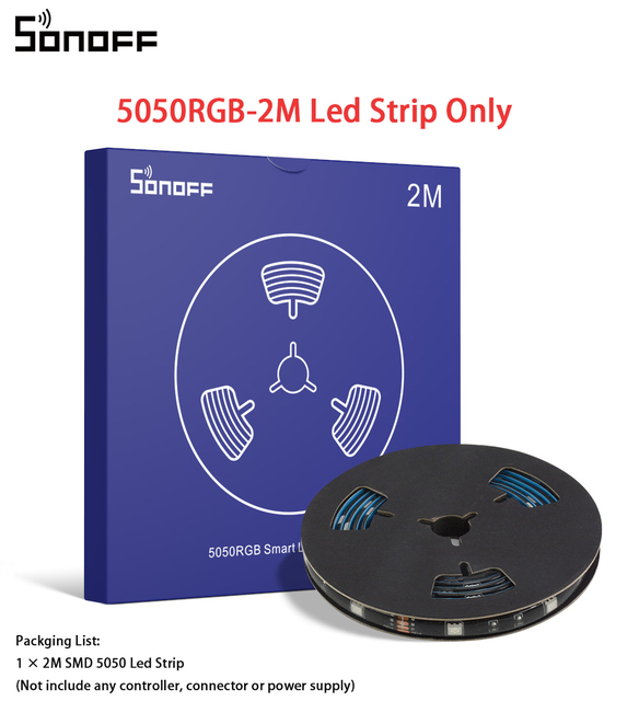 Sonoff L1/ L2 Wifi Smart Led Light Strip 2M/ 5M 5050 Rgb Led Strip Wifi Controller dimbare Licht Backlight Flexibele Streep Lamp: 2M Led Strip Only