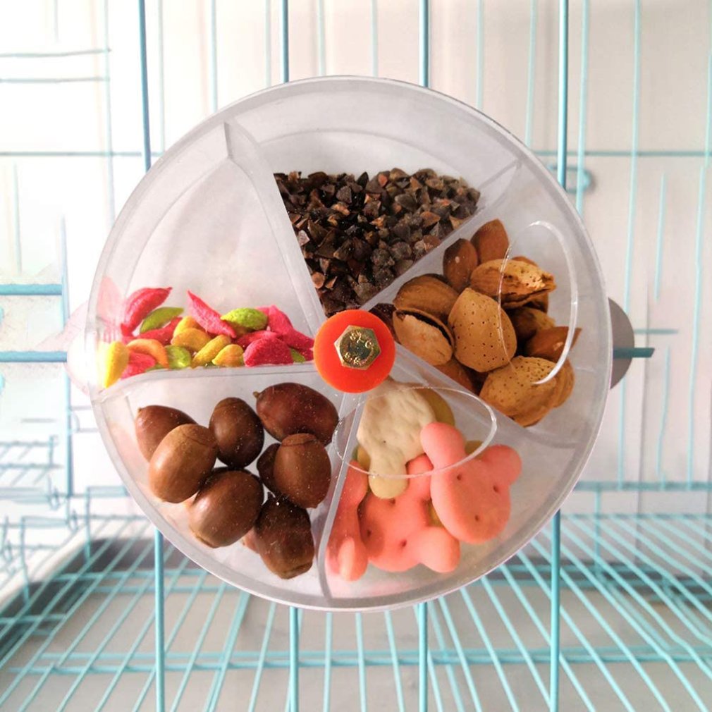Parrot Biting Toy Bird Toy Rotate Wheel Foraging Ball Educational Feeding Toy Foraging Ball Divided Food Box