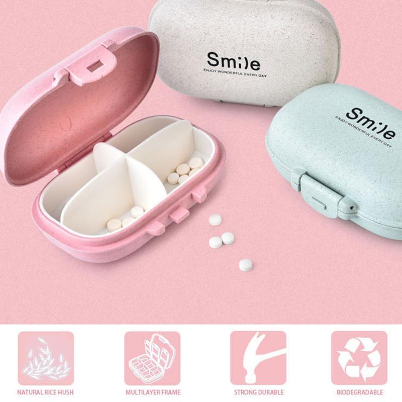 1 Pc Mini Pil Drug Stash Box Draagbare Tarwesteel Seal Pil Gevallen Flacon Container Milieubescherming