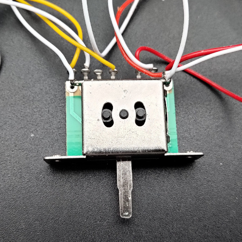 Arnés de cableado eléctrico para guitarra con cable interruptor de 5 vías 2T1V SSS Pickup para guitarra eléctrica ST negro-blanco