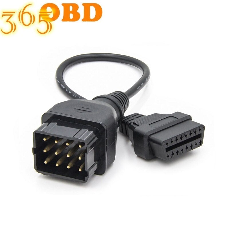 12Pin to OBD2 16Pin Diagnostics Cable OBDII 12Pin to 16Pin Male Connector 12pin to OBD1 OBD2 Scanner For GAZ