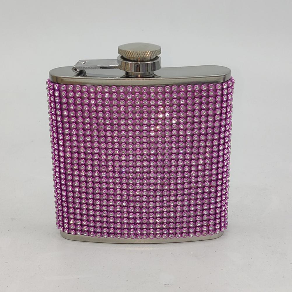 180ml stainless steel with pink diamond hip flask ,Special hip flask for Ladies Anti Wine Flask for Household