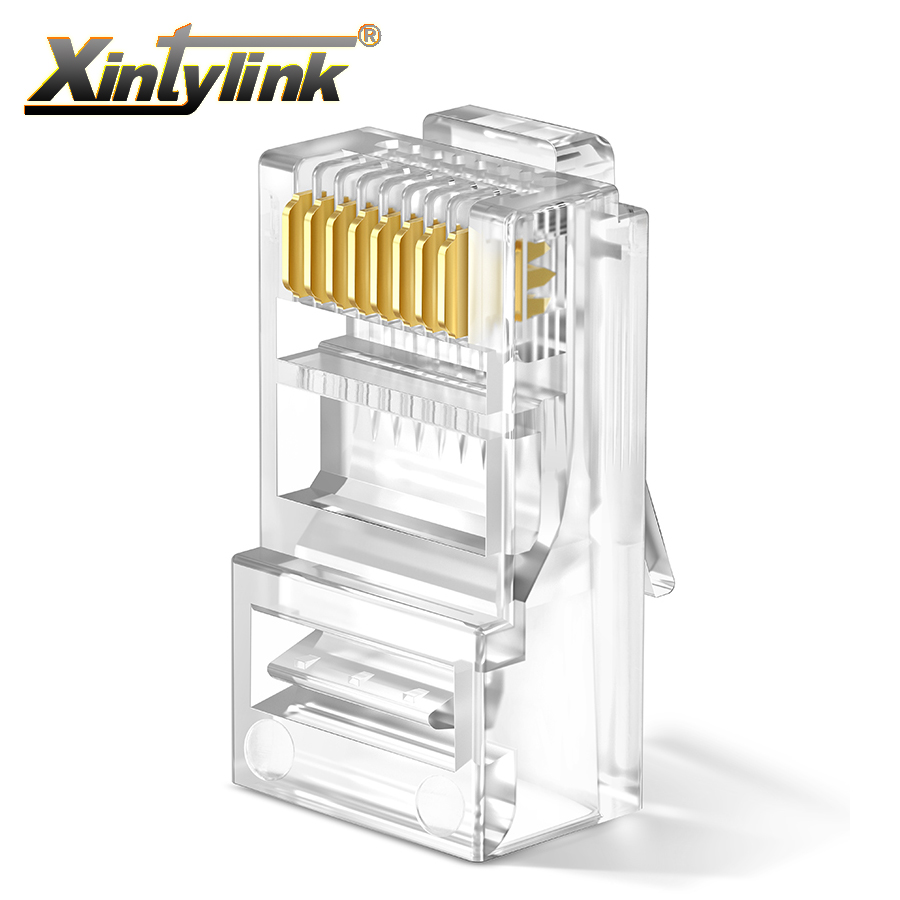 Xintylink  rj45 kontakt rg  rj 45 cat 6 ethernet kabel plugg  rg45 cat 6 nettverk lan utp 8 p 8c uskjermet jack modulær 20/50/100 stk